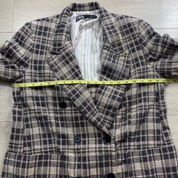 Zara Plaid Double Breasted Blazer - Picture 10 of 11